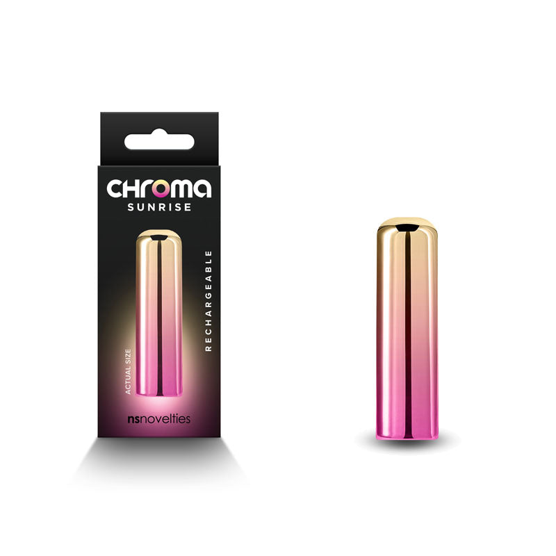 Chroma Sunrise - Small - Metallic Pink/Gold 6.8 cm USB Rechargeable Bullet NS Novelties